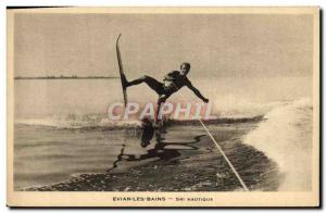 Old Postcard Evian les Bains Waterskiing