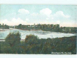 Divided-back RIVER SCENE Skowhegan - Near Waterville Maine ME AE6675