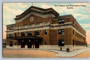 New Orleans and Washington Depot Train Station Seattle WA C1910 Postcard