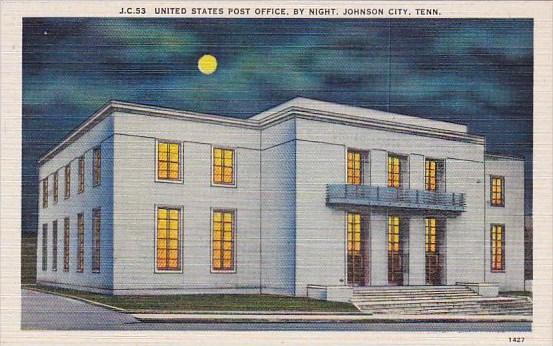 Tennessee Johnson City United States Post Office By Night