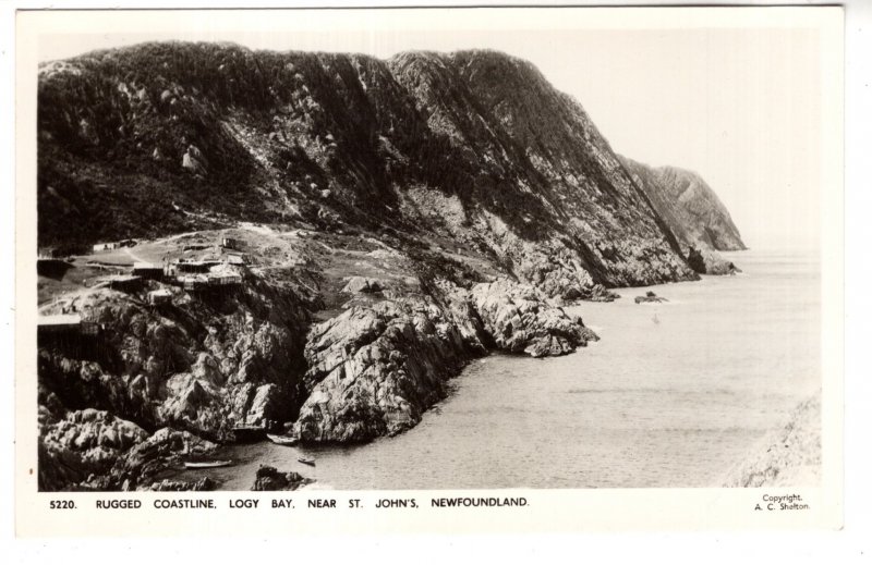 Rugged Coastline, Logy Bay Newfoundland, Real Photo