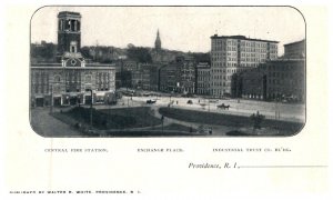 Rhode Island Providence , Exchange Place, Central Fire Station, Industrial Tr...