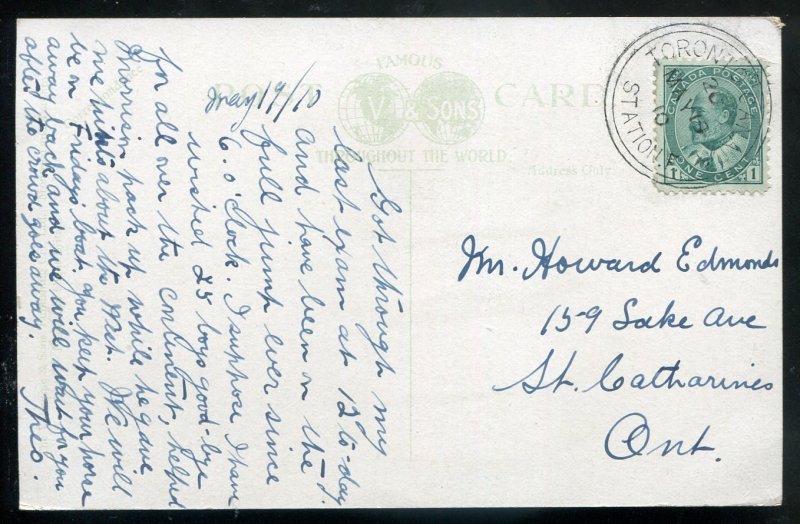 h2099 - TORONTO Postcard 1910 Niagara Boat in Harbor