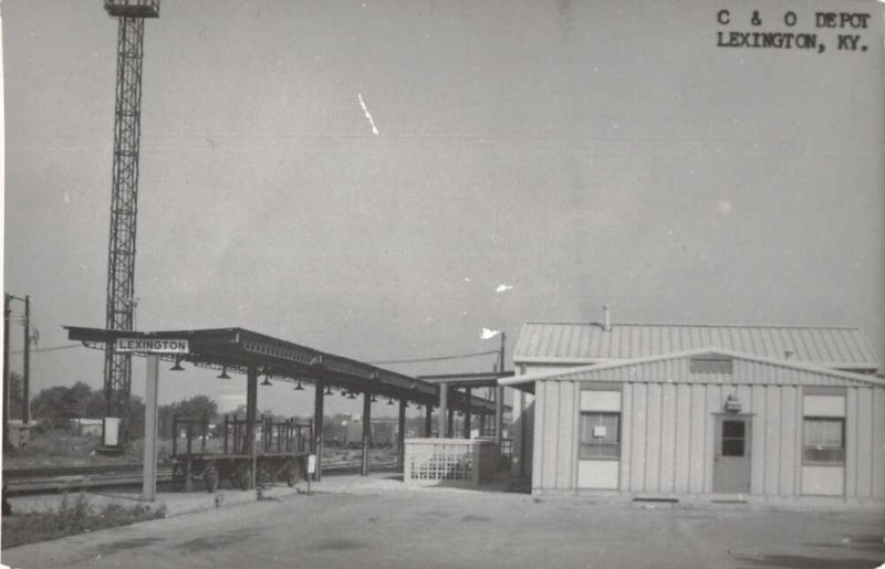 Lexington Kentucky Train Station Depot Real Photo Vintage Postcard AA30193