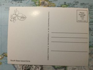 Vintage Hawaiian Nude Risque Pin Up Postcard