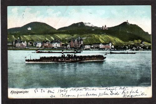 Germany Steamer Steamship KONIGSWINTER Postkarte Postcard Steam Ship