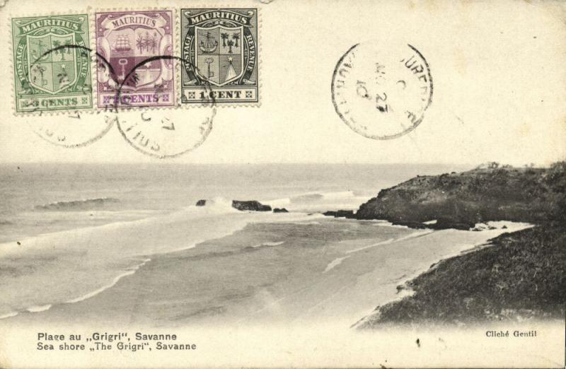 mauritius, SAVANNE, Sea Shore The Grigri (1910) Stamps