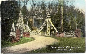 postcard Youngstown Ohio - White Bridge, Mill Creek Park