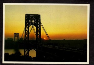 NY George Washington Bridge Sunset New York City NYC Postcard