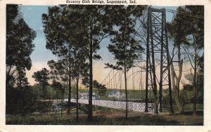 Postcard Country Club Bridge Logansport IN