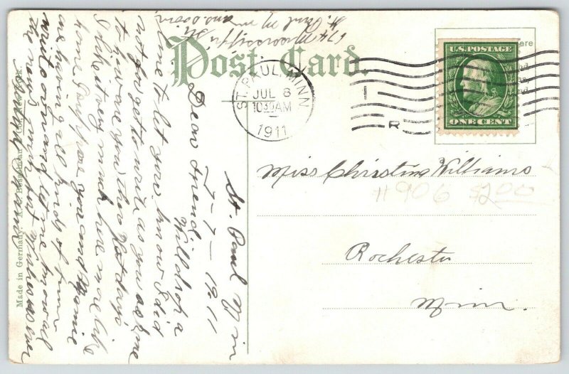 St Paul MN~Northwestern Dyeing Cleaning~Adler Cafe~6th Street Night Lights~1911