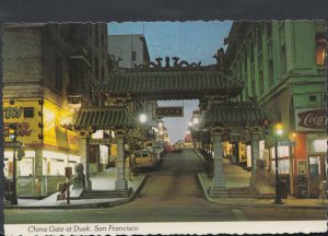 America Postcard - China Gate at Dusk, San Francisco, California   RR3045