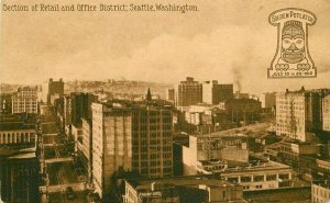 Birdseye Golden Potlatch District Seattle Washington 1912 Postcard 20-2767 