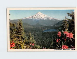 Postcard Rhododendrons And Mt. Hood, Oregon