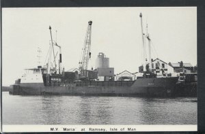 Isle of Man Postcard - Shipping - M.V. 'Maria' at Ramsey    RS20290