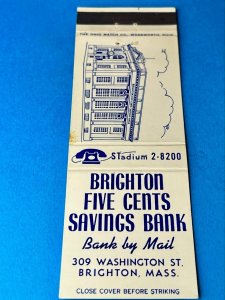 Matchbook Cover Brighton Five Cents Savings Bank Brighton, Massachusetts MB167