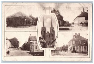 Roskilde Denmark Postcard Church Street Buildings View 1916 Multiview Posted