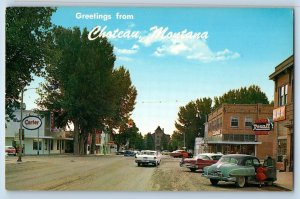 1960 Choteau Montana MT Vintage Postcard Greetings Located Eastern Slope Rockies