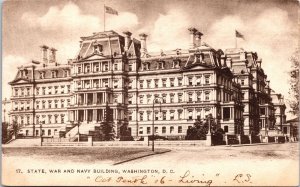 VINTAGE POSTCARD STATE WAR AND NAVY BUILDING VIEW WASHINGTON D.C. MAILED 1906