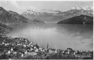 B23485 Weggis und die Alpen  switzerland real photo