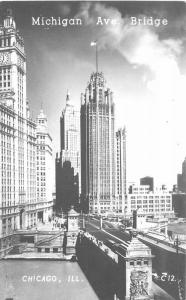 Chicago Illinois 1930s RPPC Photo Postcard Michigan Avenue Groganized 280