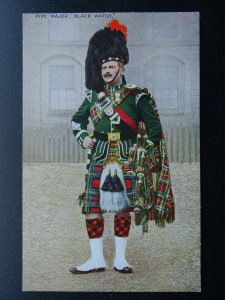 Scotland Military PIPE MAJOR The Black Watch c1906 Postcard by Valentine