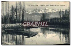 Old Postcard Grenoble Isere edges of the Alps and the Love Island