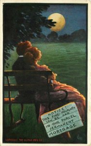 American Artist impression Couple C-1910 Wall Romance Moon Postcard 20-4277