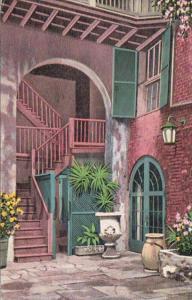 Louisiana New Orleans Brulator Courtyard 520 Royal Street 1940