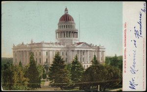 STATE CAPITOL WHITE BORDER 1906 SACRAMENTO CAL.