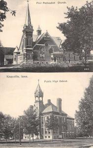 Knoxville Iowa Historic Bldg Multiview Antique Postcard K69715