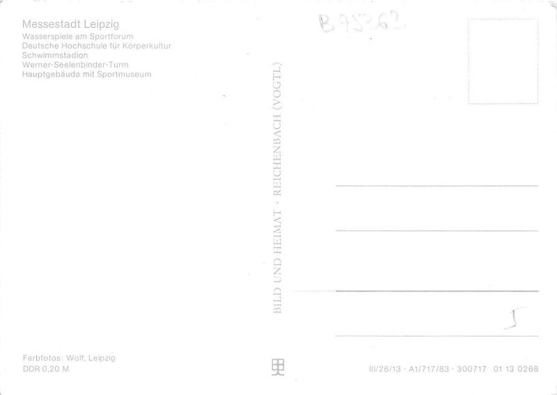 B75363 leipzig werner seelenbinder turm stade stadium  germany
