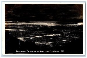 c1920's View Of Southern California At Night From Mt. Wilson RPPC Photo Postcard