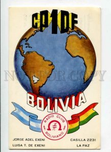 3091808 CP1DF Bolivia Radio club Boliviano RADIO CARD Vintage 