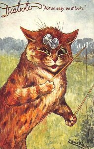 Louis Wain Cats Not So Easy as it looks Raphael Tuck #9563 Diabolo Postcard