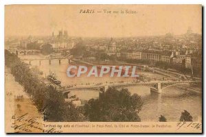 Old Postcard Paris Seine View The Pont des Arts The Pont Neuf la Cite and Not...