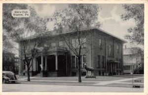 Warren Pennsylvania Elks Club Street View Antique Postcard K61930