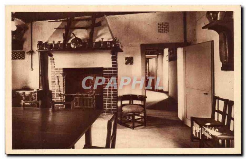 Old Postcard the shack Clemenceau kitchen and corridor