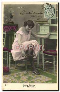 Postcard Old erotic Nude Woman