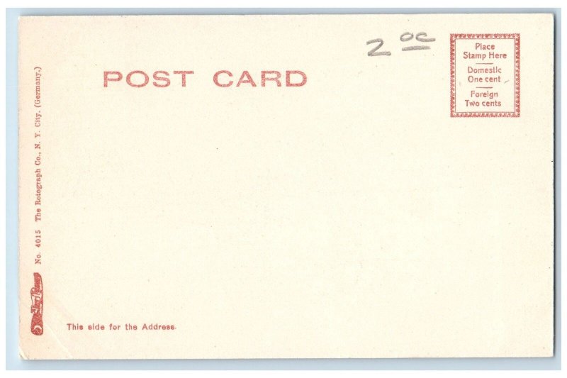 c1905 Episcopal Church Building Tower View Trees Derby Connecticut CT Postcard