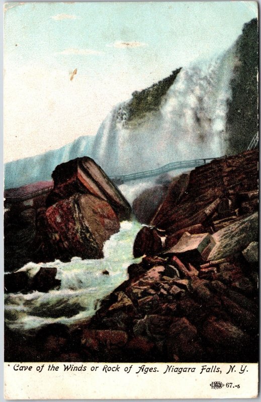 1908 Cave of The Winds or Rock of Ages Niagara Falls New York NY Posted Postcard