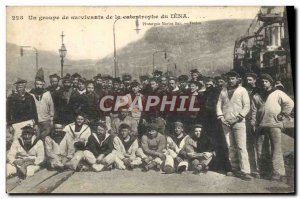 Old Postcard Boat A group of survivors of the disaster of Jena
