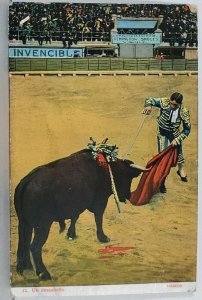 Mexico Bull Fighting Un descabello c1914 Postcard K8