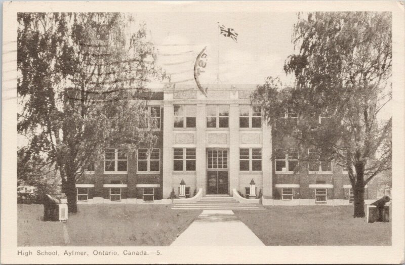 Aylmer Ontario High School ON c1951 PECO Postcard F98
