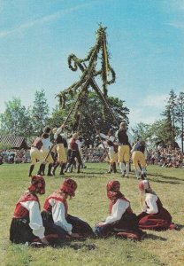 Stockholm Sweden Children Maypole Dancing Postcard