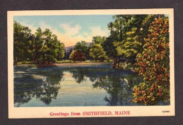 ME Greetings From SMITHFIELD MAINE Linen Postcard