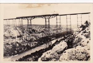 Train Crossing Pecos River Bridge Real Photo