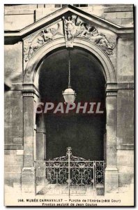 Old Postcard Musee Carnavalet From Porch & # 39Entree Fronton Sculpt From Jea...