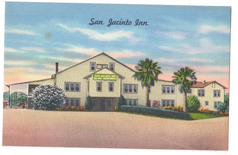 San Jacinto Inn LaPorte Houston Texas TX Linen Postcard