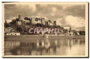 Postcard Old Chinon Indre et Loire Chateau seen Rives in Vienna